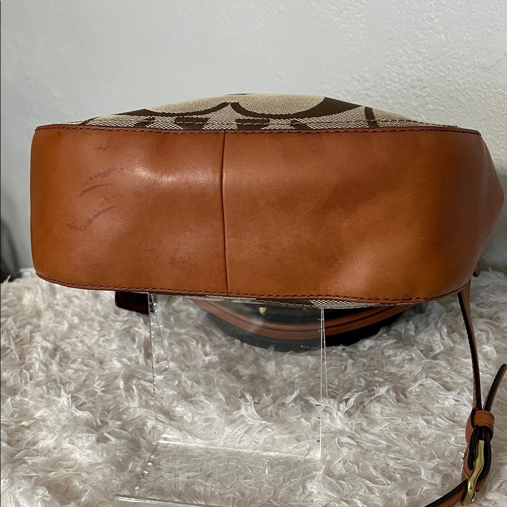 Coach Poppy Willis 70th Anniversary Crossbody Bag Signature Canvas Tan Leather - Picture 7 of 16